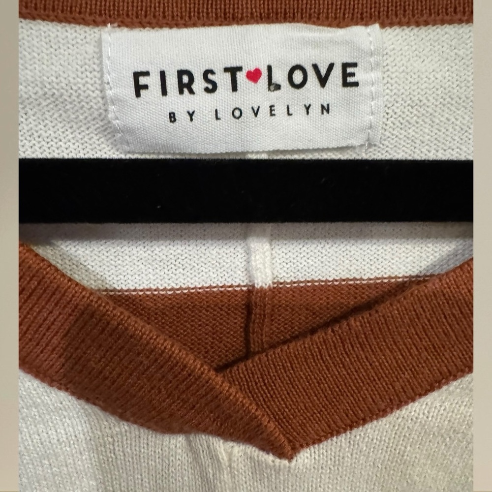 First Love Brown and White Striped Top - Picture 5 of 6